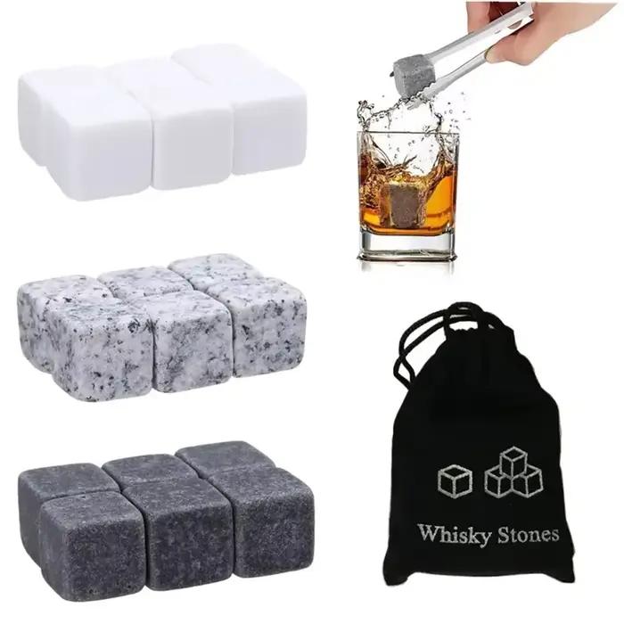 Pierres glacées réutilisables pour whisky en cristal élégantes pour dégustation de vin, café et boissons fraîches occasions spéciales et cadeaux festifs