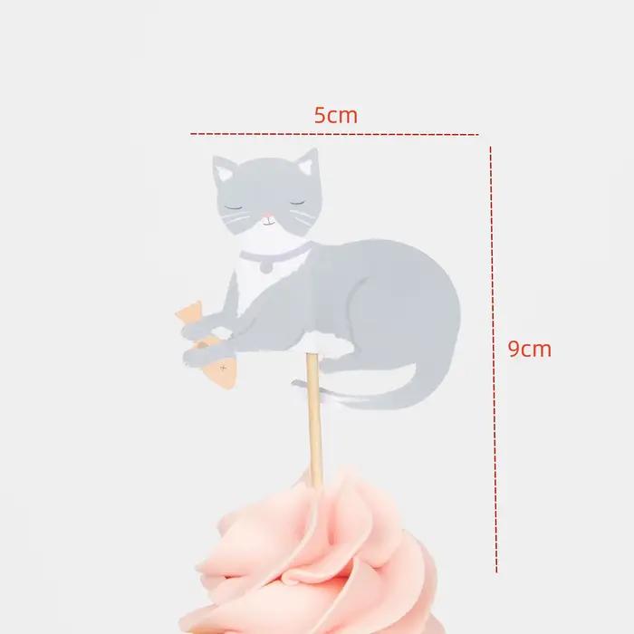 Décorations de gâteau pour fête de chaton 10 pièces/ensemble pics à cupcakes pour animaux de compagnie pour baby shower chaton décorations d'anniversaire avec empreintes de pattes de chat occasions spéciales pour enfants et adultes