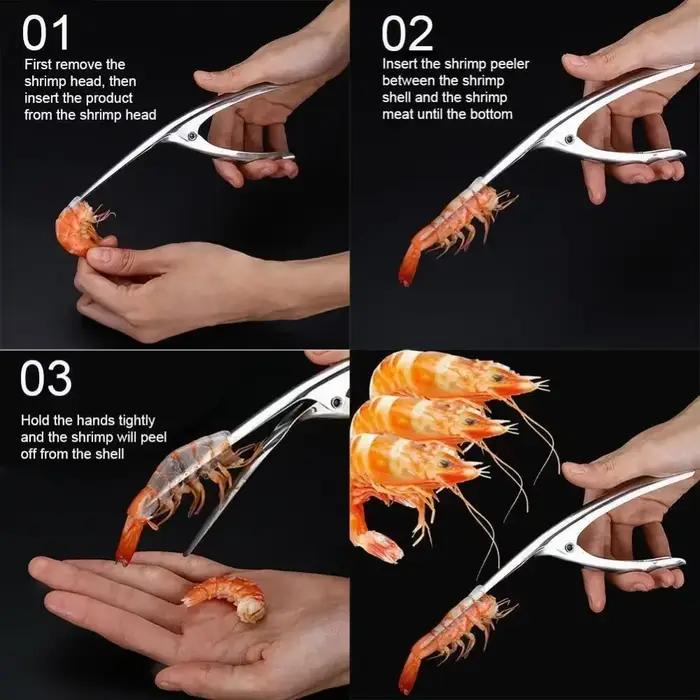 Pince à Éplucher les Fruits de Mer en Acier Inoxydable, Dispositif pour Éplucher Rapidement les Fruits de Mer en Antarctique