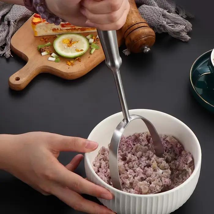 Broyeur de pommes de terre manuel en acier inoxydable, avec presseur à grille fine pour purée d'ail et de citrouille, outil de cuisine multifonctionnel