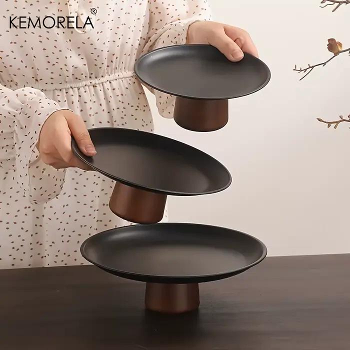 KEMORELA Présentoir à gâteaux en bois d'acacia, présentoir à desserts pour mariages, anniversaires, plateau à cupcakes, plateau à gâteaux d'Halloween et de Noël