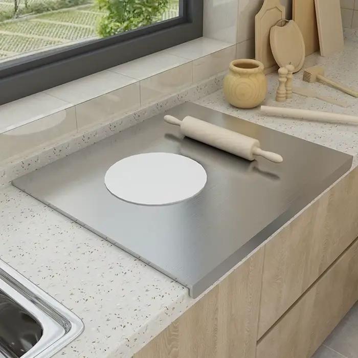 Planche à découper en forme de L en acier inoxydable