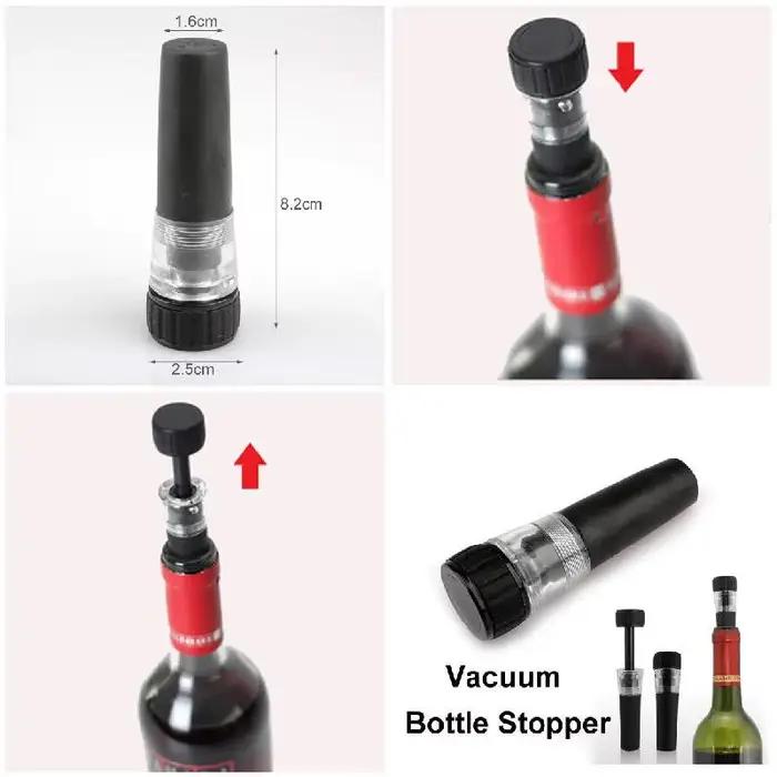 Préservation de bouteille de vin sous vide, bouchon de pompe à air, économiseur scellé noir, pompe à vide domestique