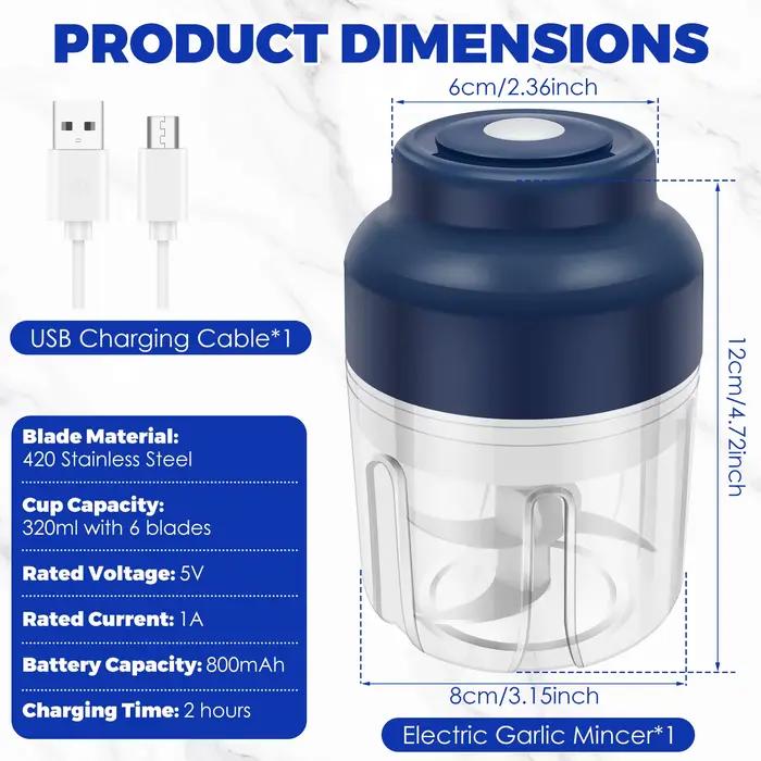 Mini hachoir à ail électrique 250/320 ML