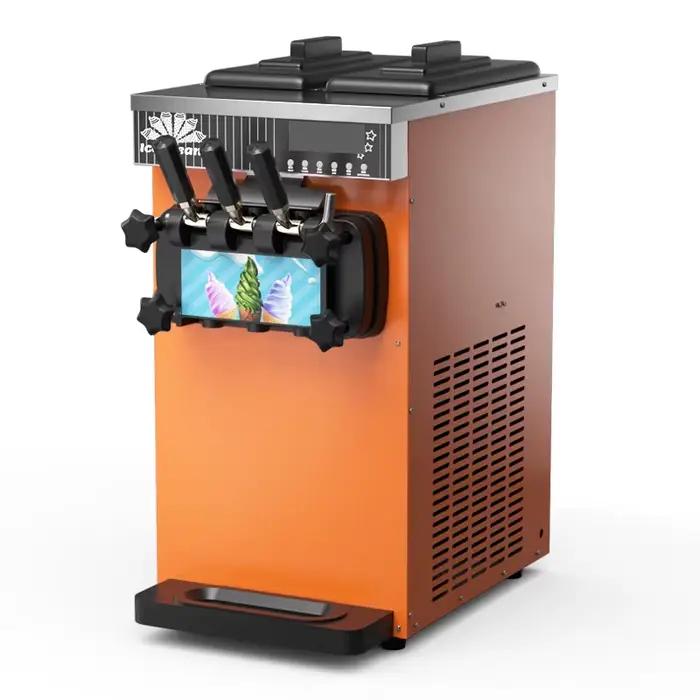 Machine à glace molle italienne portable à 3 saveurs, à base de lait, en acier inoxydable, personnalisée
