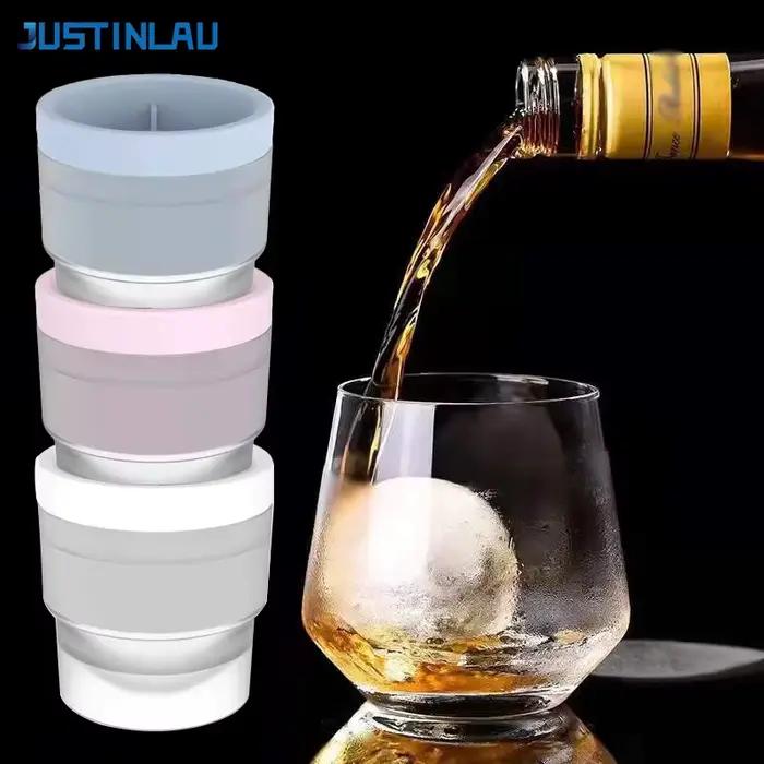 JUSTINLAU Moule à glaçons sphériques de qualité alimentaire, empilable, à dissolution lente, pour faire des glaçons DIY pour cocktails, whisky, boissons, outils de bar à domicile