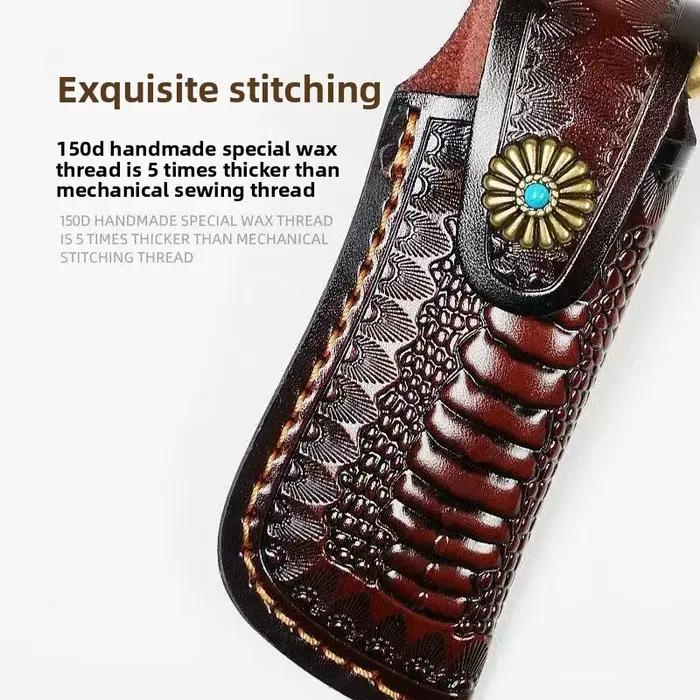 Étui en cuir pour couteau de poche, sac de rangement en cuir, étui pour couteau, étui pour couteau pliant, étui de rangement pour outils, portable, ceinture de transport