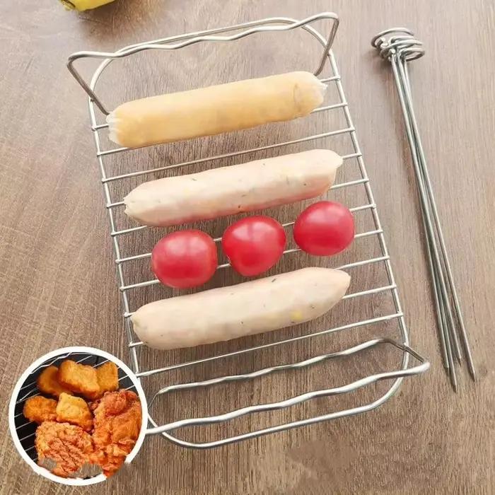 Accessoires pour friteuse à air électrique BBQ, grille double couche en acier inoxydable 430, grille vapeur, grille pour friteuse à air, cuisine, salle à manger et bar