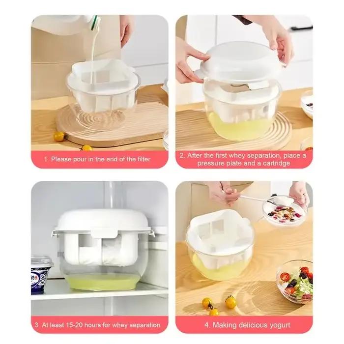 Filtre à yaourt domestique, séparateur de lactosérum multifonctionnel fait maison, écran filtrant au fromage pour yaourtière à presse réfrigérée