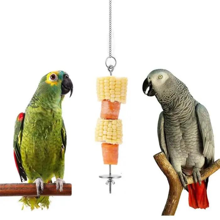 Brochettes en acier inoxydable pour poulet et légumes, anti-rouille, longueur réglable, mangeoire suspendue pour poulet et légumes, facile à installer, facile à nettoyer