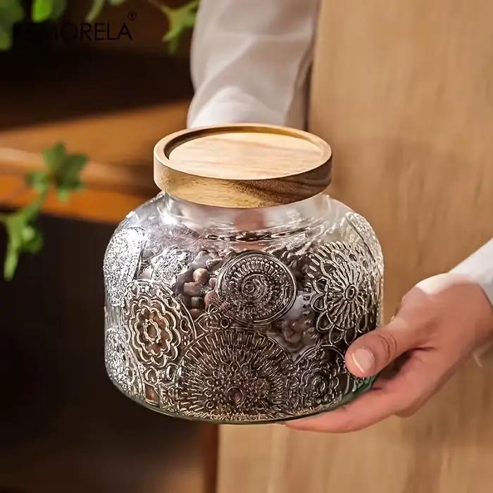 Pots scellés en verre à motifs de crabe rétro