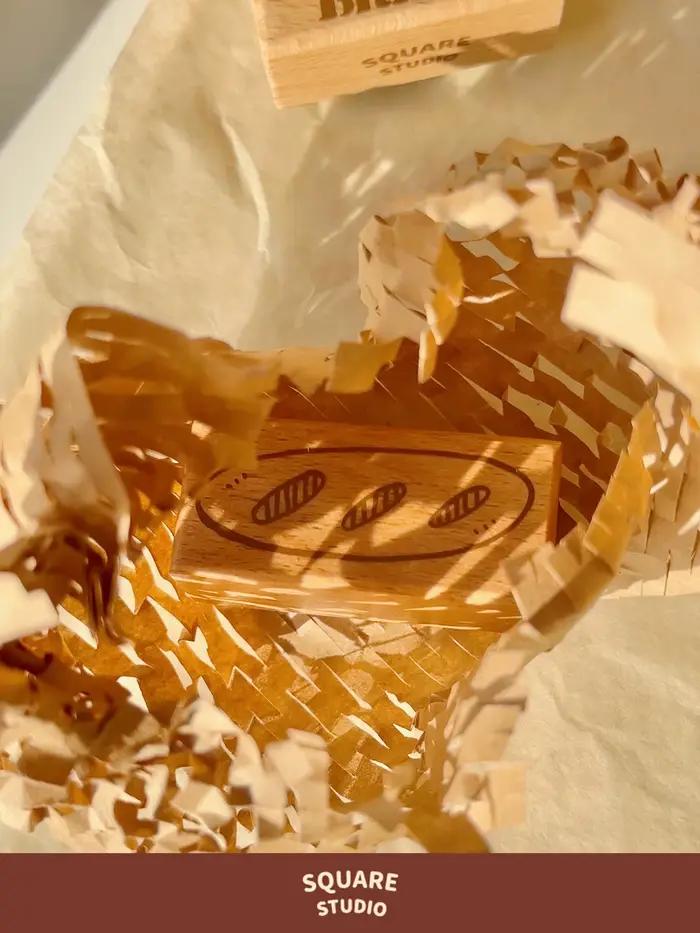 Tampon en bois à motifs de boulangerie variés et mignons, outil artisanal à thème alimentaire pour la décoration de carnets, le journaling et le scrapbooking