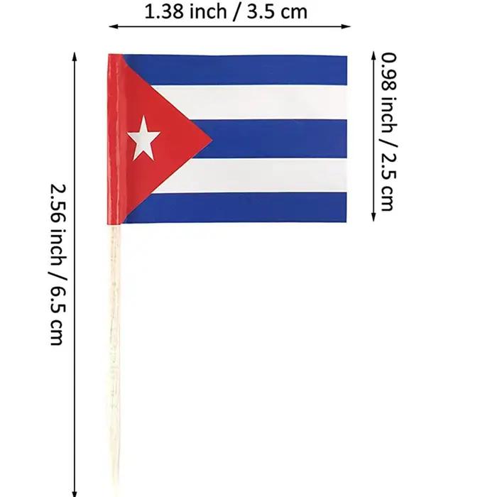 Ornement de Cocktail, décorations de desserts, fournitures de réception de mariage, drapeaux cubains, cure-dents, drapeau, décoration de gâteau, décoration de Cupcake