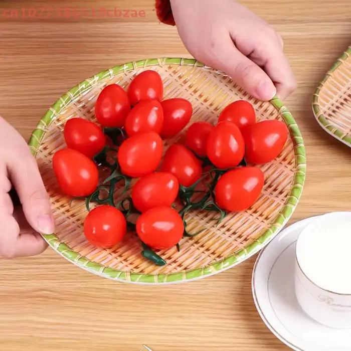 Assiette à légumes en mélamine tissée en bambou