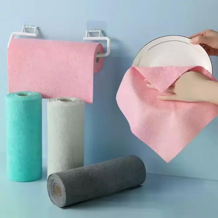 Chiffons de nettoyage en microfibre, 1 rouleau/20 pièces, serviettes réutilisables non pelucheuses pour la cuisine, serviettes de cuisine Super absorbantes à séchage rapide