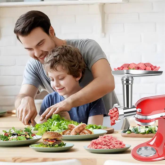 Accessoire de hachoir à viande en alliage d'aluminium de qualité supérieure pour tous les mélangeurs sur socle