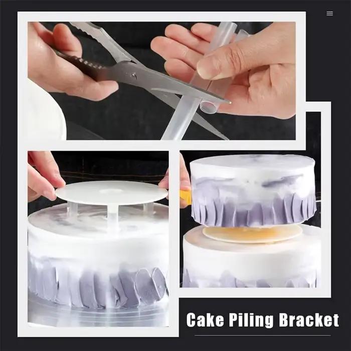 Support de gâteau à étages, plateau à gâteau réutilisable de 9/12/16/20/26 cm et tiges de maintien pour structure et empilage de gâteaux à étages