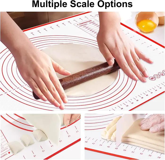 Tapis de cuisson en silicone buyyes pour pâte à pizza, gâteau et pâte - outil de pâtisserie et cuisson résistant, antiadhésif, multicolore pour cuisine et bar occasionnels
