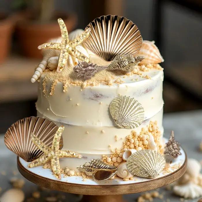 Décorations de gâteau côtier coquillages de mer décor