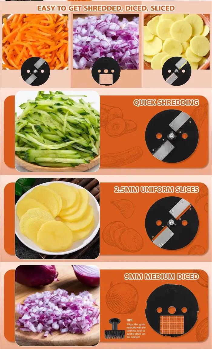 Hachoir à légumes automatique 3 en 1