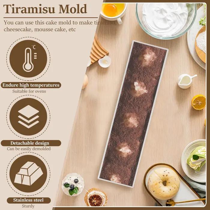 Moule à gâteau Tiramisu en acier inoxydable amovible avec couvercle transparent pour dessert moelleux et bien dessiné pour occasions spéciales