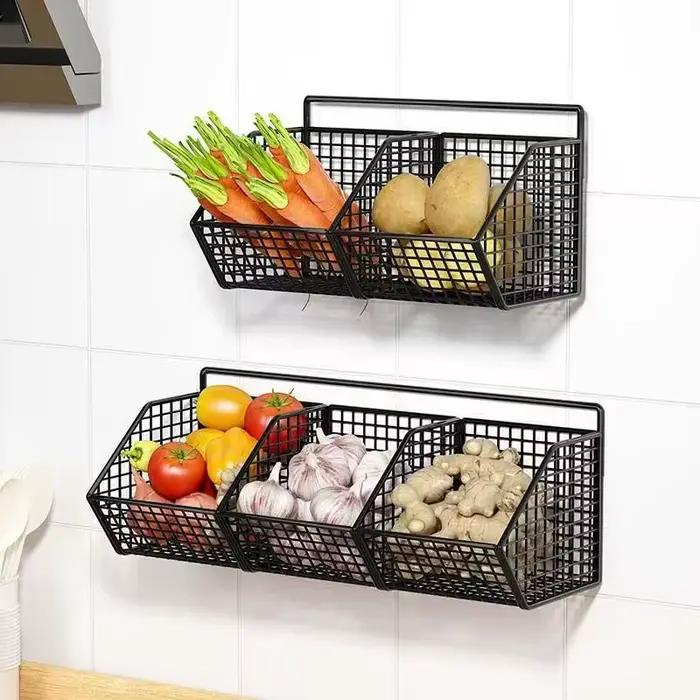 Panier de rangement pour oignons, gingembre et ail, étagère de cuisine, panier à légumes, panier suspendu au gingembre et à l'ail, mural, 1 pièce