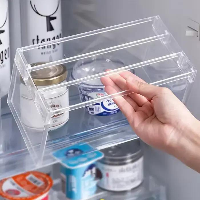 Support de rangement pour réfrigérateur, organisateurs de réfrigérateur, étagères de séparation superposées, support de bureau Transparent permettant de gagner de l'espace, accessoires de cuisine