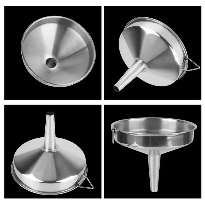 Entonnoir à large bouche pour conserve, outils de cuisine, Bar, vin, bière, flacon d'huile, entonnoir en acier inoxydable, accessoires de cuisine, entonnoir métallique