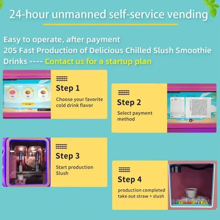 Distributeur de slushies réglable : réglage flexible du rapport eau-sirop, personnalisation du niveau de sucrerie pour s'adapter à différents besoins