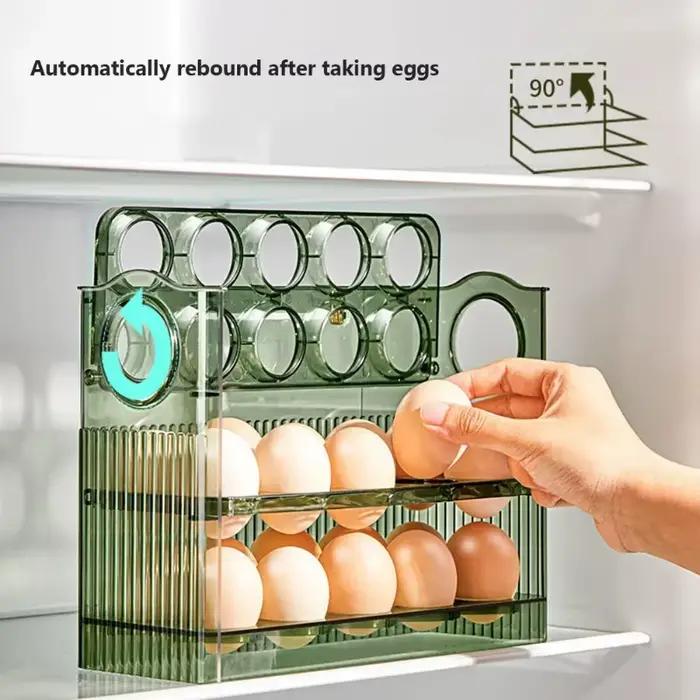 Boîte à œufs en plastique brillant à trois niveaux pour rangement pratique et organisation de la cuisine occasions familiales et cadeaux utiles