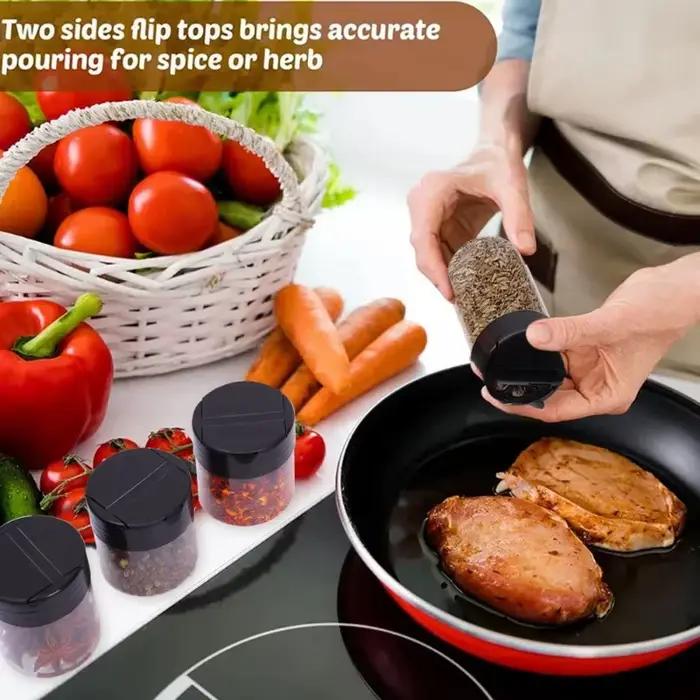 Pots à épices en plastique avec couvercles Shaker