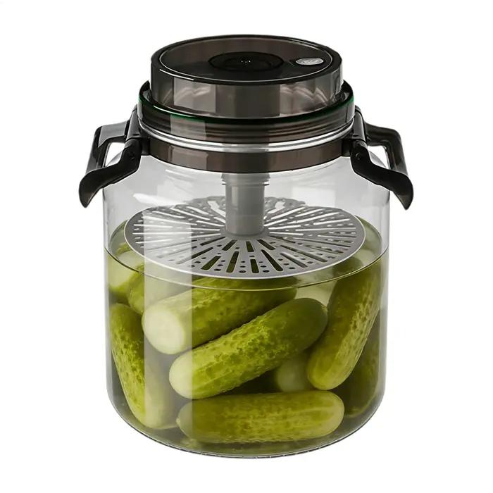 Bocal à Cornichons 5L Hermétique Moderne avec Poignée Idéal pour Stockage Alimentaire et Fermentation Kimchi Cuisine Occasions Spéciales