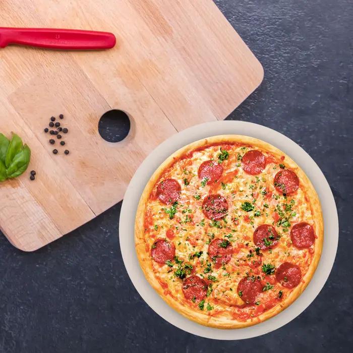 Pierre à pizza ronde en cordiérite