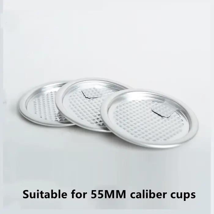 100 pièces de couvercles en aluminium pour boîtes de conserve 202 # Couvercle en aluminium pour canette de thé au lait de 55 mm