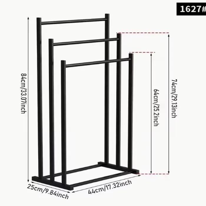 Porte-serviettes autoportant moderne à 3 niveaux – Support de séchage robuste pour salle de bain et piscine