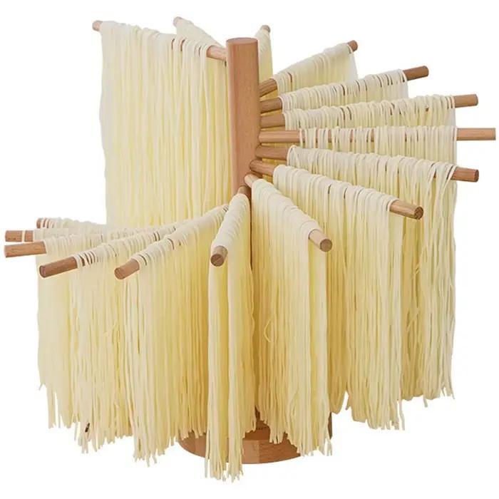 Support de séchage de pâtes pliable, support à Spaghetti en bois, avec 16 tiges de Suspension, cintre de nouilles fraîches faites maison pour la cuisine, 1 pièce