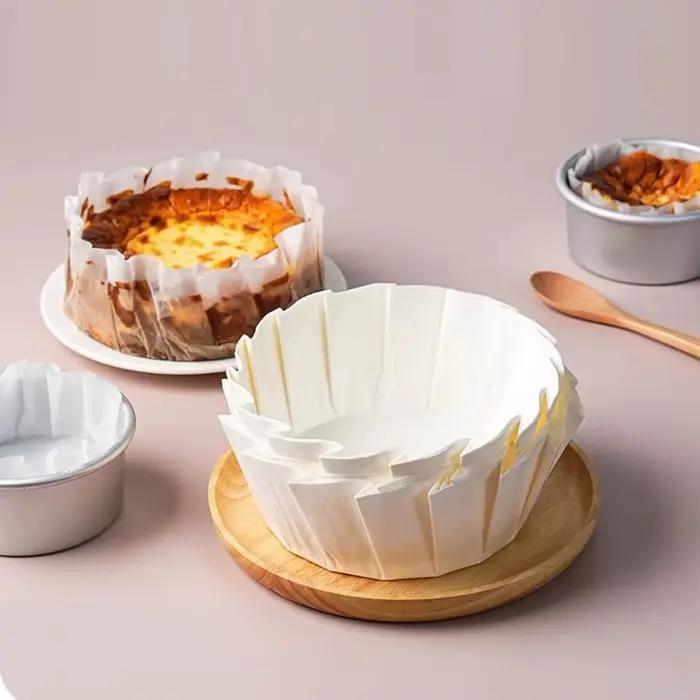 Papier à huile non stick Basque bleu ciel clair chocolat pour gâteaux mousses cheesecakes occassions spéciales pâtisserie professionnelle