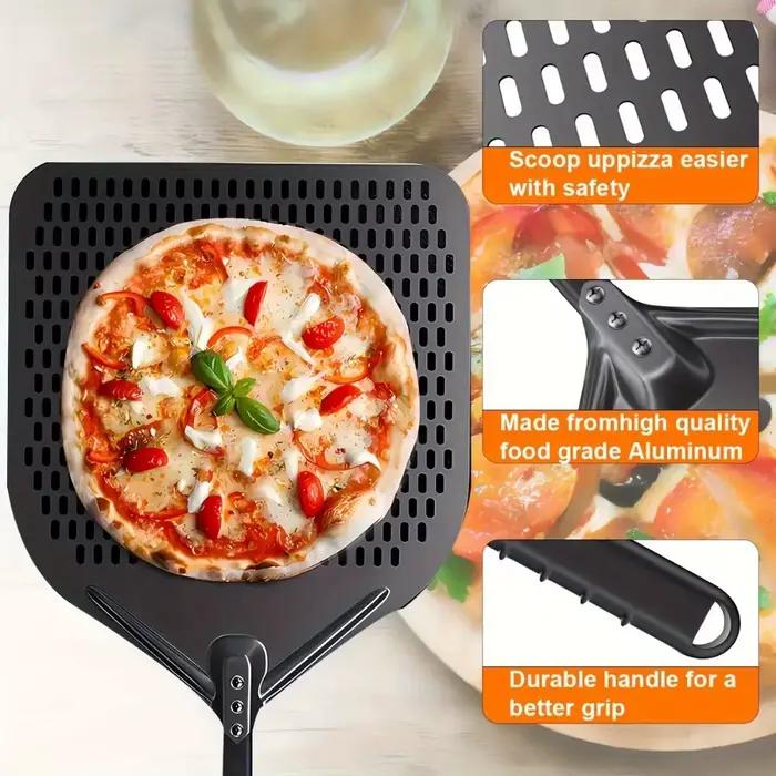​ Peau à Pizza en acier inoxydable, outil de four professionnel perforé et antidérapant de 12 pouces pour Restaurant, accessoires de cuisine à domicile ​
