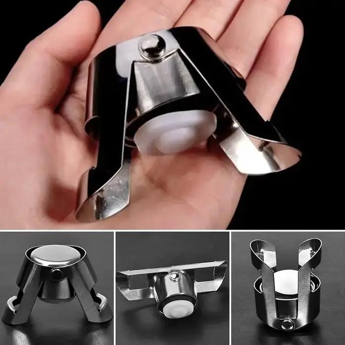Bouchon de bouteille de champagne en acier inoxydable, scellé sous vide, pour vin mousseux, ouvre-bouteille, outil de bar