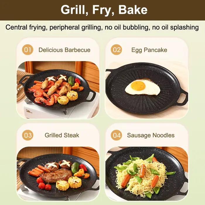 Plaque de cuisson antiadhésive pour cuisinière à induction - 28cm/32cm/34cm/38cm
