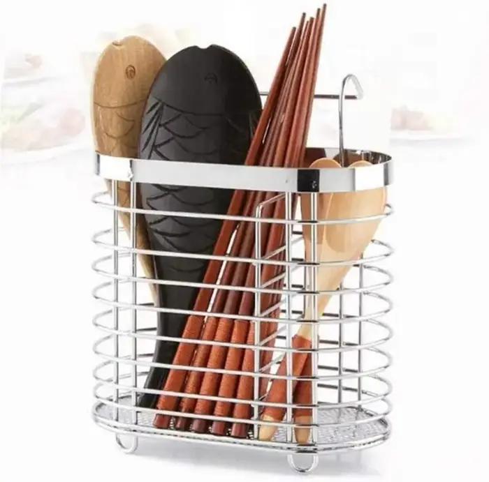 Support organisateur de cuisine en acier inoxydable, égouttoir à couverts, plateau de séchage, ustensile de cuisine
