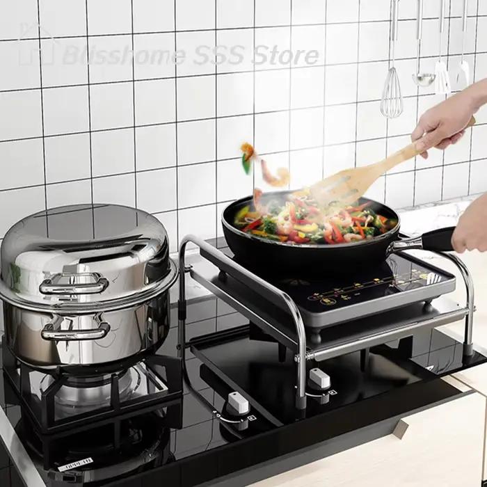 【S】Support de cuisinière à induction en acier inoxydable pour cuisine