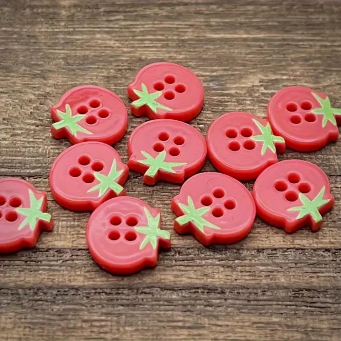 Boutons à 4 trous au Design tomate mignon