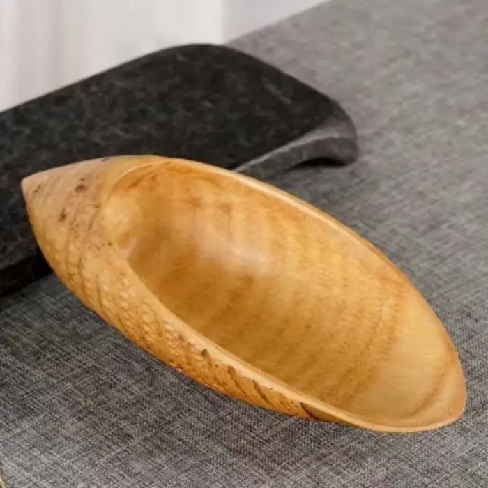 Ensemble de bols à fruits en racine de bambou naturel sculpté à la main