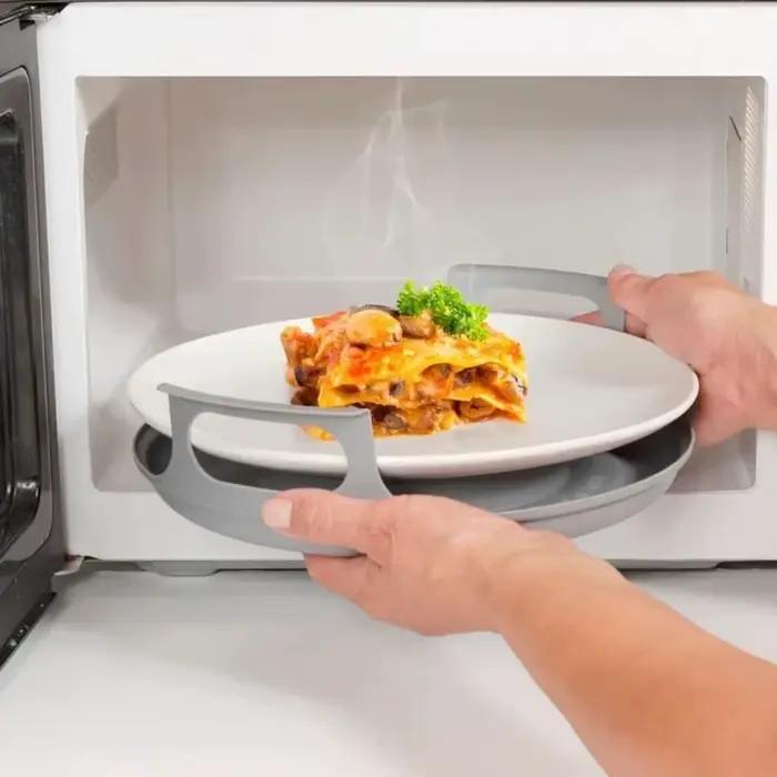 Nouveau plateau d'assiettes à micro-ondes Anti-déformation, fournitures de cuisine à domicile, support de plaques à micro-ondes en PP pour bols, support de vapeur facile à nettoyer