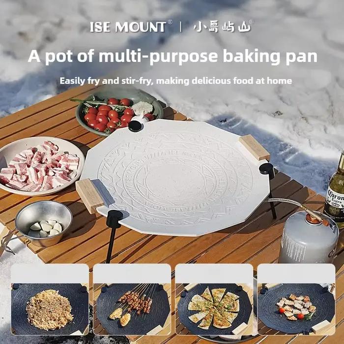ISE MOUNT – poêle à Barbecue polygonale Maifanshi pour l'extérieur, revêtement épais, 41cm, poêle à Barbecue antiadhésive polyvalente