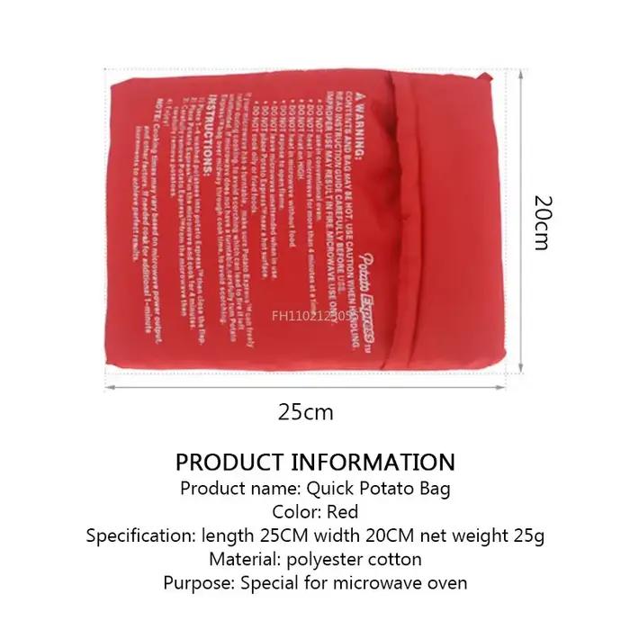 Sac de pommes de terre réutilisable pour micro-ondes cuiseur de pommes de terre au four pot parfait pour apprendre à cuisiner pommes de terre maïs en graine patates douces occassions spéciales soirée famille dîner entre amis cadeau événements spéciaux
