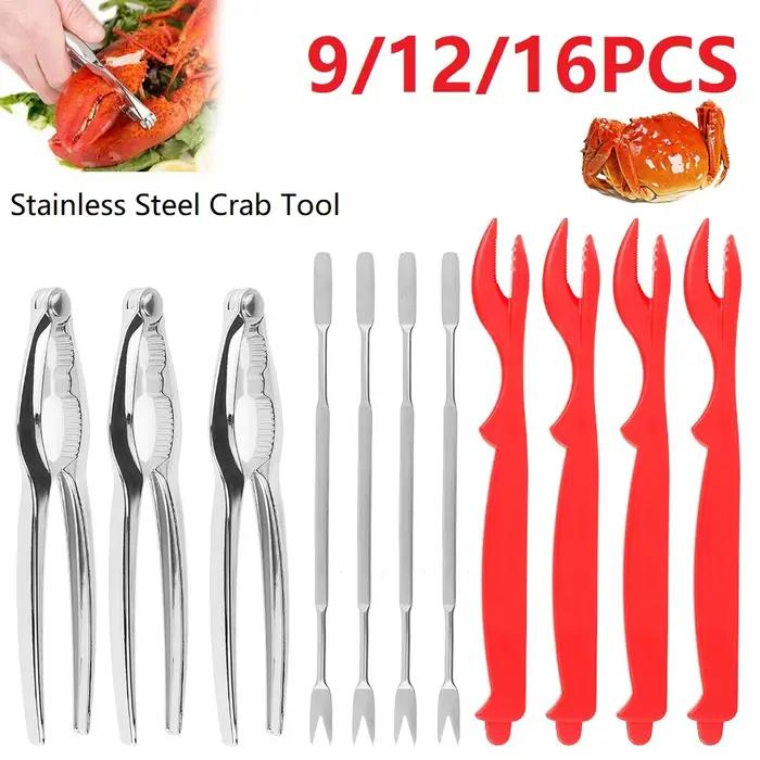 Ensemble d'outils pour fruits de mer, fourcommuniste à craquelins, coquille de crabe shlesscrab, outils de cuisine, 9 pièces, 12 pièces, 16 pièces