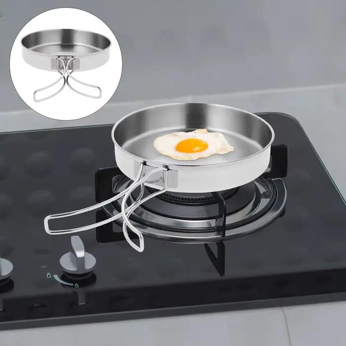 Poêle à frire portable en acier inoxydable antiadhésive pour camping et randonnées occasions spéciales femmes hommes