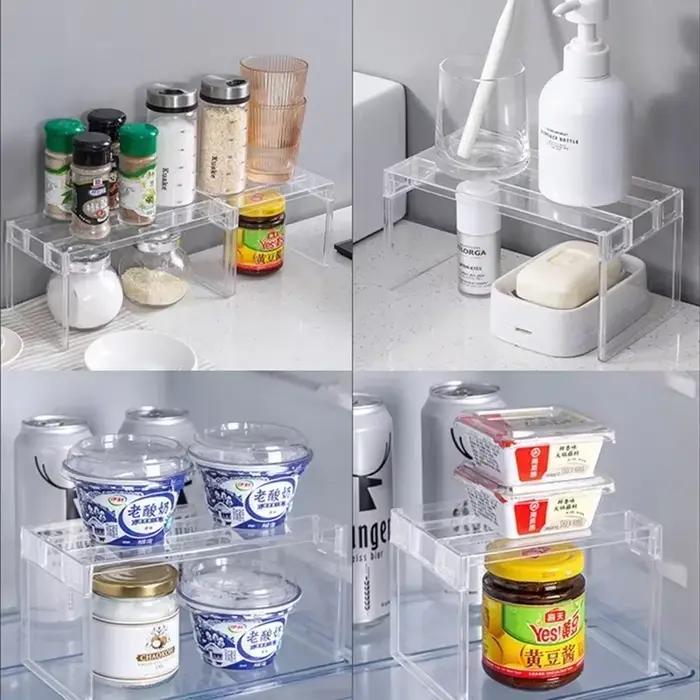 Étagère de rangement transparente pour réfrigérateur, gain de place, étagères de séparation multicouches épaissies pour réfrigérateur, organisateurs de cuisine